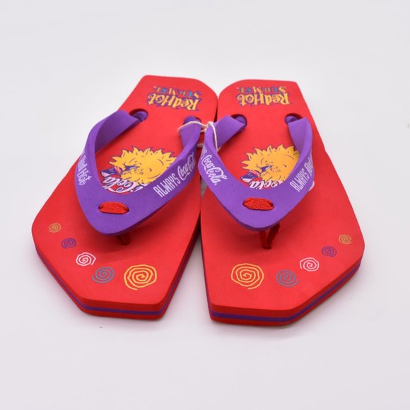 Coke Coca Cola Flip Flops Sandals RED HOT SUMMER BEACH FOOTWEAR - Picture 5 of 5